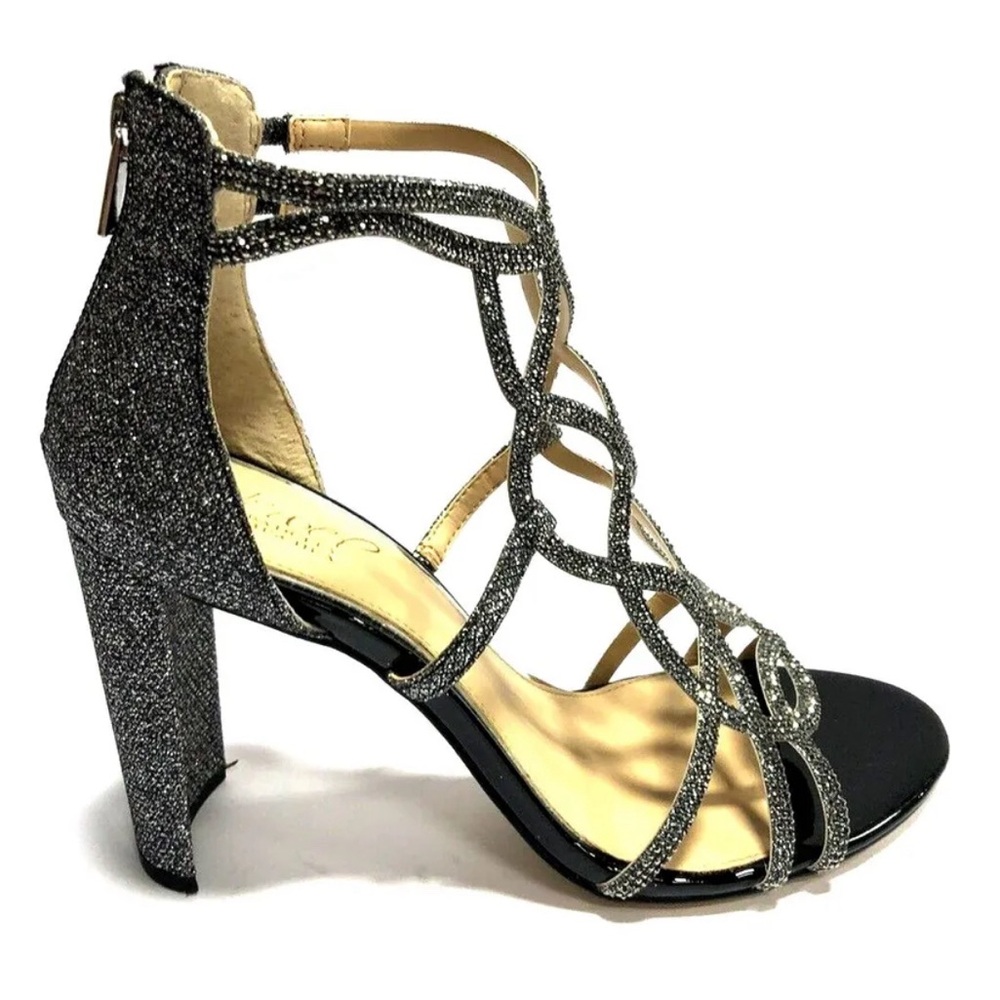 Jewel Badgley Mischka Glittering Black Heels